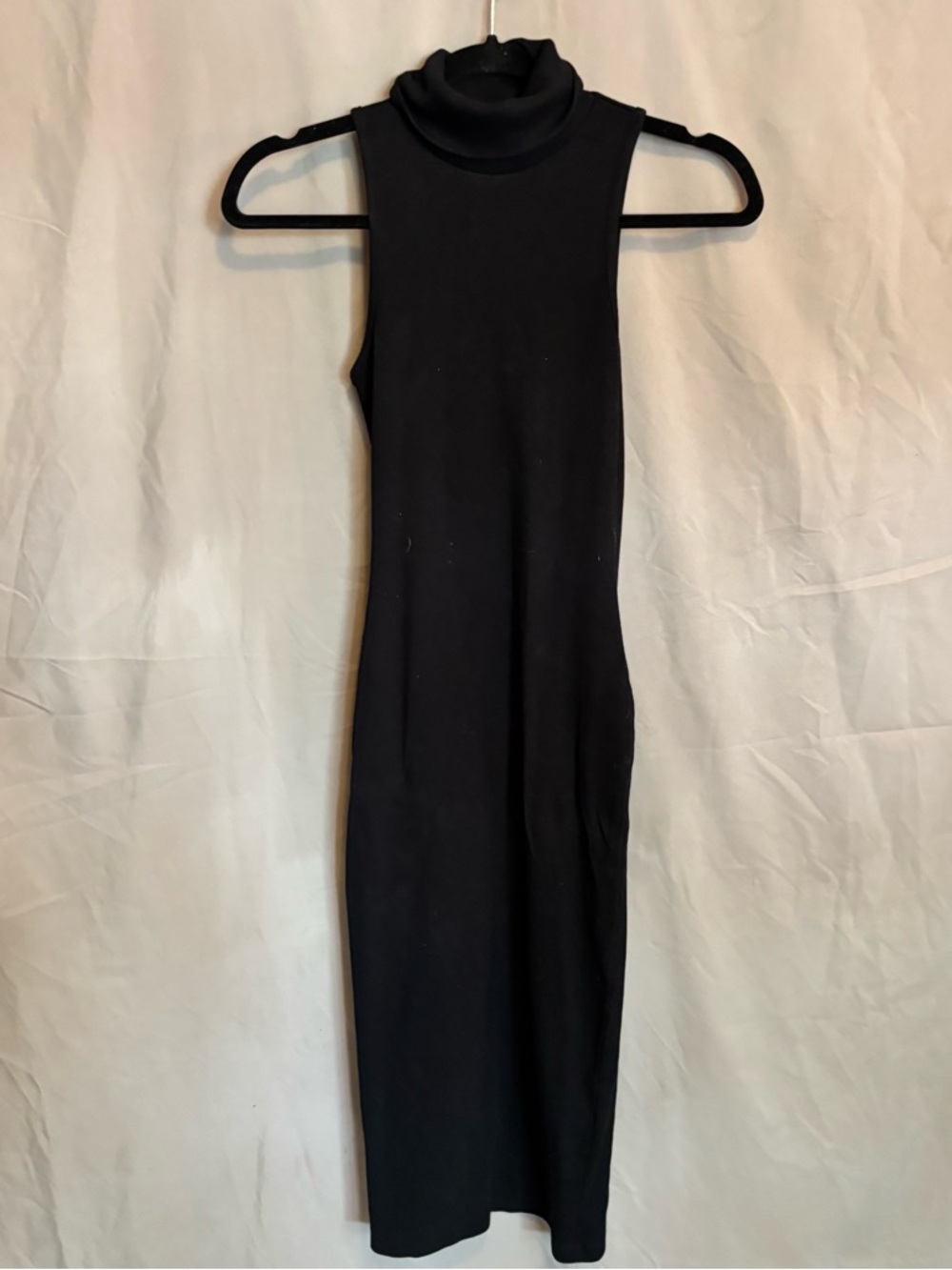 Zara Black Sleeveless Turtleneck Maxi Dress